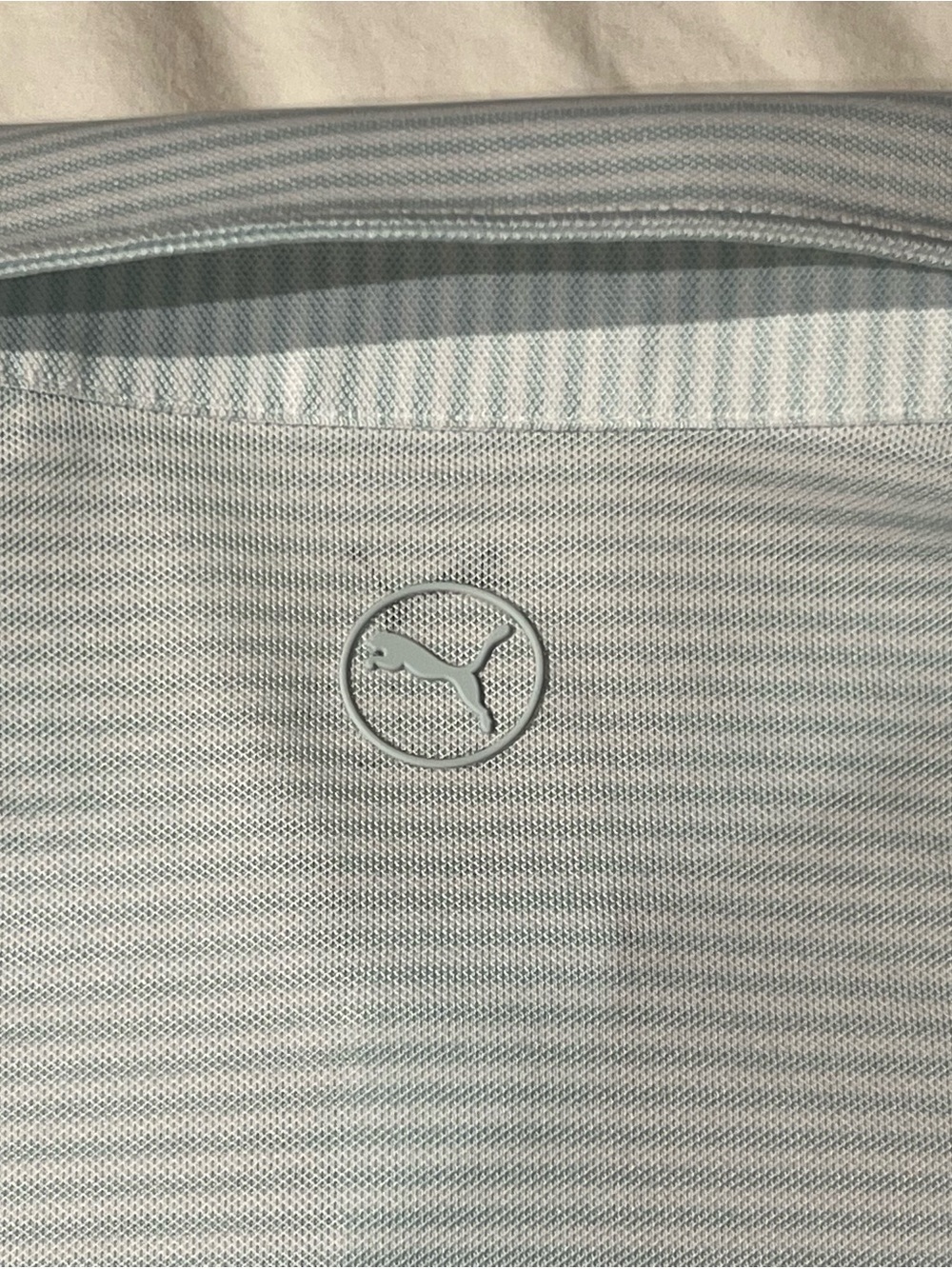 Puma Men's Mint Green Micro-Stripe Polo - Picture 3 of 7